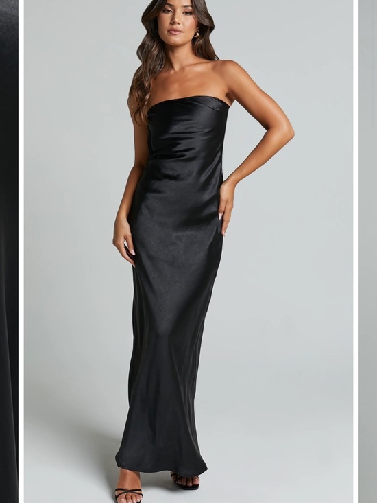 Showpo. Dresses & Skirts - Showpo Strapless Satin Maxi Dress - Black